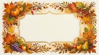 Autumn harvest frame with pumpkins, grapes, and fall foliage border on cream background, suitable for seasonal invitations, greeting cards, and festive designs.