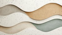 Minimalist wavy layers in earthy tones create abstract background with textured surface. Organic flowing curves in beige, gray and sage green form modern wall decor pattern.
