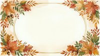 Autumn foliage frame with fall leaves and branches in warm tones, isolated on cream background, ready for invitations, cards, and seasonal design projects.