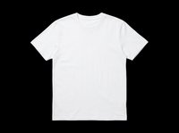 White crew neck t-shirt mockup isolated on transparent background, ready for print on demand, sublimation, clothing design, sticker, and apparel clipart use.