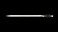 Shiny metallic sewing needle isolated on transparent background, ready for clipart, stickers, print on demand, sublimation, and t-shirt design use.