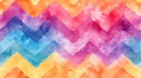 Vibrant watercolor chevron pattern in rainbow colors with soft blending and translucent layers creates seamless geometric background for modern design projects.