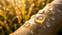 Bamboo stalks with water droplets in golden sunlight creating natural spa and wellness atmosphere for relaxation and meditation concepts.