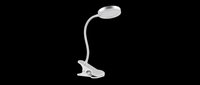 Clip-on LED desk lamp with flexible gooseneck arm, isolated on transparent background, ready for T-shirt design, stickers, clipart, and print on demand projects.