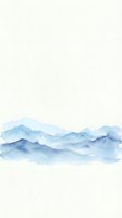 Watercolor mountain landscape with blue peaks and soft clouds on neutral background for peaceful nature designs and meditation themes.
