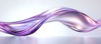 Elegant flowing purple and silver wave form creates dynamic motion against light background, suitable for luxury brand marketing and abstract design projects.