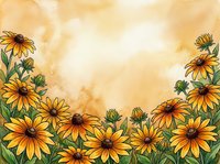 Watercolor yellow daisy flowers frame border on textured paper background for greeting cards, invitations and botanical design projects.