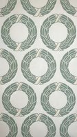 Seamless pattern with sage green laurel wreaths on beige background. Classic botanical design for wallpaper, fabric, packaging and home decor projects.