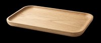 Wooden serving tray with rounded corners, isolated on transparent background. Natural oak finish, ready for T-shirt design, clipart, stickers, print on demand, and sublimation use.