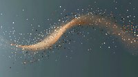 Abstract flowing wave of golden particles dispersing against dark background creating dynamic motion effect for modern digital design projects.