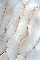 Luxurious white marble texture with golden veins creating an elegant natural pattern. Seamless surface for interior design and architectural applications.