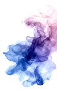 Ethereal smoke swirls in pink and blue gradient colors on white background, creating abstract fluid art pattern suitable for modern interior design and creative projects.