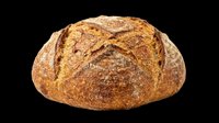 Artisan sourdough bread loaf isolated on transparent background, ready for bakery menus, food packaging, culinary designs, print-on-demand products, and restaurant marketing materials.