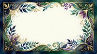 Ornate floral frame with gold accents and botanical leaves on cream background, isolated and ready for invitations, certificates, and design projects.