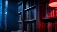 Rows of server racks with glowing blue and red lights in a data center environment, representing cloud computing, cybersecurity, and network infrastructure technology.