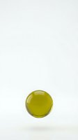 Glossy yellow-green sphere floating against neutral background, isolated on white for design applications including web graphics, product mockups, and digital compositions.