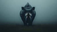 Mysterious armored warrior figure in dark metallic suit standing in foggy atmospheric environment for fantasy gaming and storytelling projects.