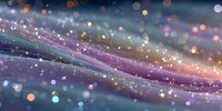 Abstract flowing waves with colorful bokeh lights in purple, blue, and orange tones creating dreamy atmospheric background.