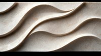 Minimalist wavy texture with soft beige undulating lines creating abstract relief pattern on light surface. Architectural design background with smooth curves and shadows.