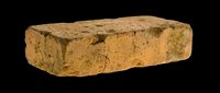 Weathered yellow brick with rough texture and aged surface, isolated on transparent background. Ready for construction clipart, stickers, t-shirt design, and print on demand use.