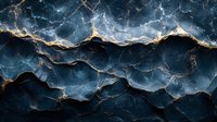 Abstract dark blue marble texture with golden veins and cracks on black background, luxury natural stone pattern for interior design and decoration.