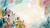 Watercolor floral frame with soft pastel blooms and botanical leaves on cream background, suitable for wedding invitations, greeting cards, and decorative design projects.