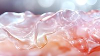 Abstract flowing pink and coral liquid waves with soft bokeh lights creating dreamy ethereal atmosphere for modern design projects and creative backgrounds.