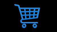 Blue shopping cart icon isolated on transparent background, ready for e-commerce, retail, and app design use. Great for stickers, clipart, and print on demand.
