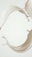 Creamy white milk splash with dynamic flowing waves and droplets isolated on light background, ready for beverage and dairy product design use.