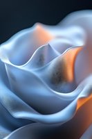 Soft flowing curves in light blue and orange create abstract waves with gentle gradients and smooth textures, suitable for modern minimalist design backgrounds.