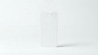 Minimalist white smartphone mockup on clean background for app presentation and digital marketing materials.