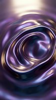 Abstract liquid metal swirl with purple and gold reflections creating dynamic flowing motion for modern digital art and futuristic design projects.