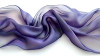 Elegant flowing purple silk fabric with gentle waves and soft folds creates dynamic movement against white background, suitable for luxury fashion and textile design projects.
