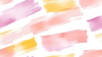 Abstract watercolor brush strokes in soft pink, yellow, and coral tones on white background. Isolated design element suitable for backgrounds, web graphics, and creative projects.