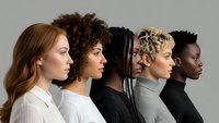 Diverse group of women in profile showing different ethnicities and hairstyles representing unity, diversity and inclusion in modern society.