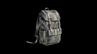 Camouflage military backpack isolated on transparent background, ready for t-shirt design, stickers, clipart, print on demand, and sublimation projects.