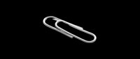 Silver metal paper clip isolated on transparent background, ready for stickers, clipart, T-shirt design, print on demand, and sublimation projects.