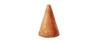 Isolated terracotta cone shape on white background, suitable for graphic design, web elements, educational materials, and digital projects.