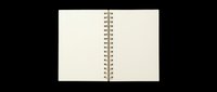 Open spiral notebook with blank pages, isolated on transparent background. Ready for T-shirt designs, stickers, clipart, print on demand, and sublimation projects.