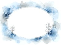 Watercolor floral frame with blue and gray flowers, oval border for wedding invitations, greeting cards, and elegant design projects on white background.