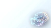 Glowing digital brain with neural network connections and light particles on white background, representing artificial intelligence, technology, and innovation.