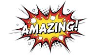 Comic book explosion burst with Amazing text in retro pop art style. Colorful starburst design for advertising, promotional materials and graphic projects.