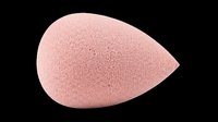 Pink teardrop makeup blending sponge isolated on transparent background, ready for beauty clipart, stickers, print on demand, sublimation, and t-shirt design use.