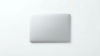 Closed laptop computer with silver metallic finish on neutral background, suitable for technology, business, and corporate design projects.