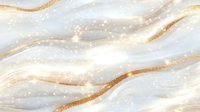 Elegant white marble texture with flowing gold veins and sparkling accents, creating luxurious background for wedding invitations or premium packaging.