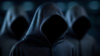 Dark hooded figures in shadows create ominous atmosphere with mysterious faceless silhouettes against blurred background, conveying danger and anonymity in dramatic lighting.
