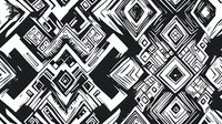 Monochrome geometric abstract pattern with angular shapes and diagonal lines forming dynamic zigzag composition. Seamless repeat design for fabric and wallpaper.