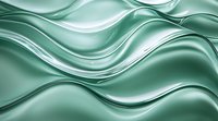 Luxurious wavy mint green satin fabric background with silky smooth flowing curves and elegant metallic sheen creates modern abstract texture pattern.