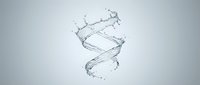 Clear water splash in spiral motion isolated on white background, suitable for beverage, cosmetics, and wellness product design.