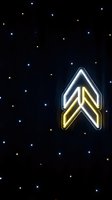Glowing neon arrow pointing upward against starry night sky background for business growth and success concepts in digital marketing presentations.